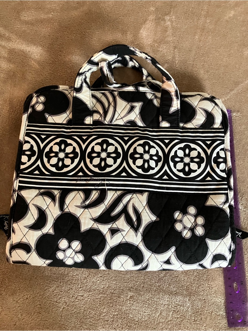 Vera Bradley Black and White Quilted Cosmetic Case